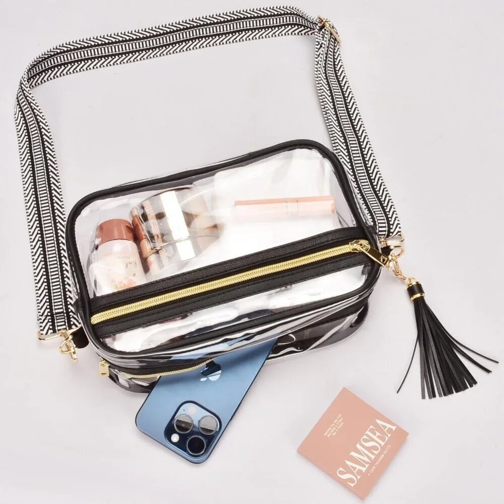 Clear Crossbody Bag Women's PVC Stadium Approved Waterproof Organizer
